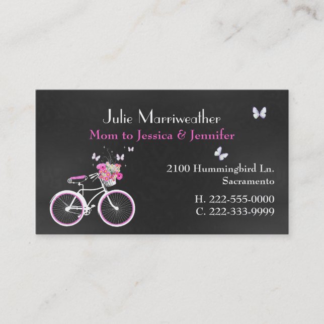 Tarjeta De Presentación Bicycle Custom Mommy Card de señora bonita (Anverso)