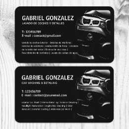 Tarjeta de presentación bilingüe de detección auto