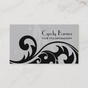 Tarjeta de presentación Black and Gray Swirls