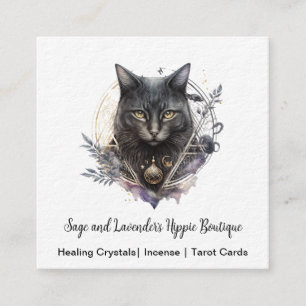 Tarjeta de presentación Black Cat Square