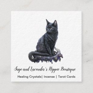 Tarjeta de presentación Black Cat Square