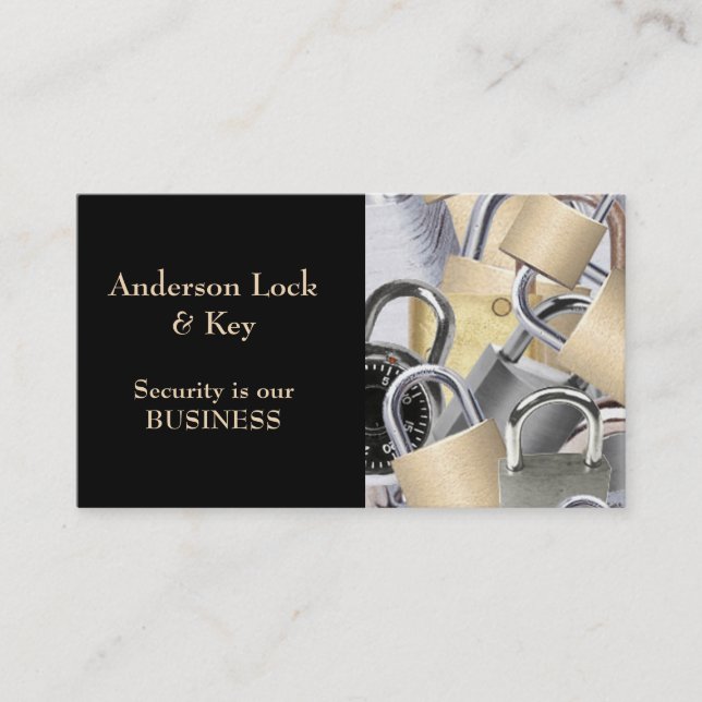 Tarjeta de presentación Black Gold Locksmith (Anverso)