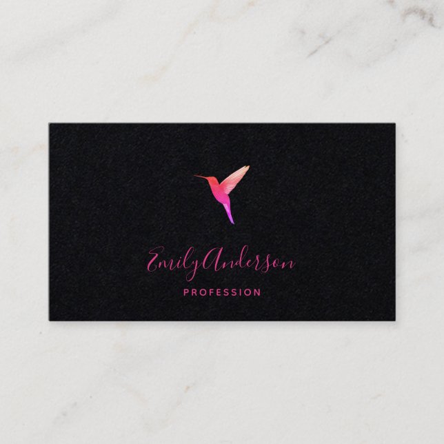 Tarjeta de presentación Black Hummingbird (Anverso)