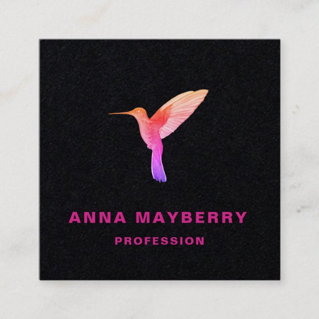 Tarjeta de presentación Black Hummingbird (Anverso)