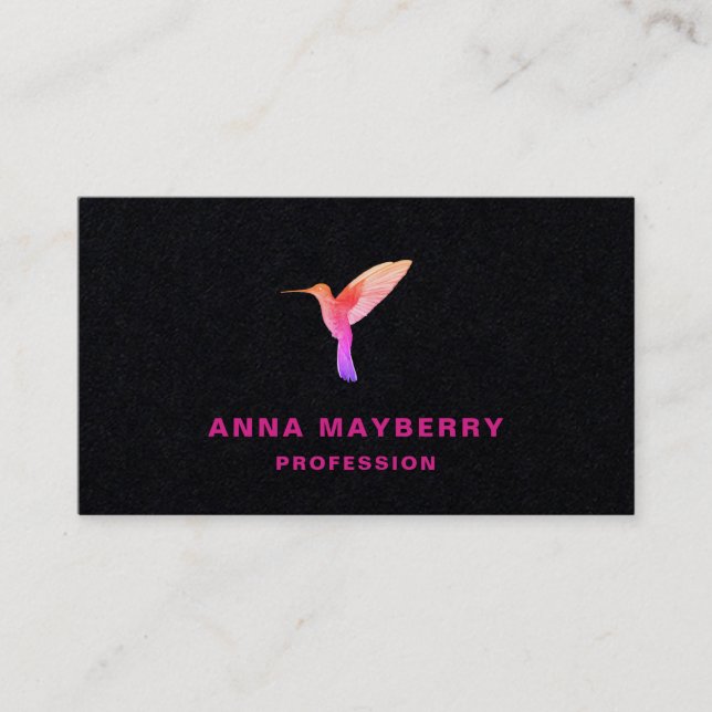 Tarjeta de presentación Black Hummingbird (Anverso)