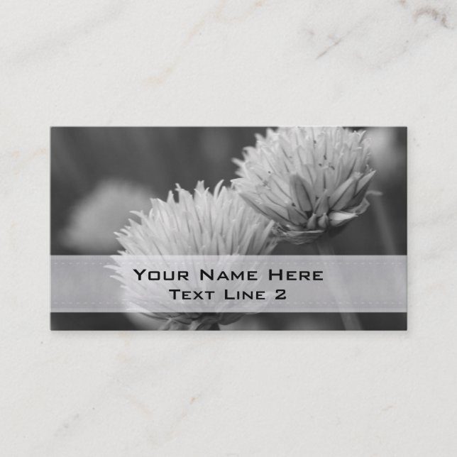 Tarjeta de presentación Black White Flower Pair (Anverso)