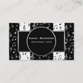 Tarjeta de presentación Black & White Musical Stri