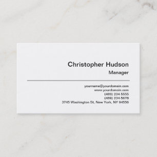 Tarjeta de presentación Black White Simple Plain M