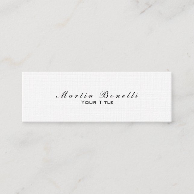 Tarjeta de presentación blanca de diseño lineal (Anverso)