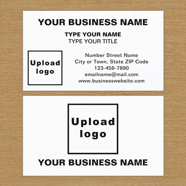 Tarjeta de presentación blanca de estilo alineado  (The front and back of the white business card)