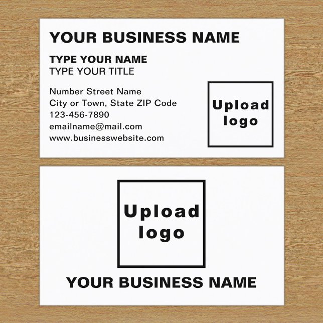 Tarjeta de presentación blanca de texto alineado a (The front and back of the white business card)