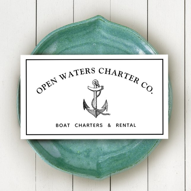 Tarjeta de presentación blanca Marina de la marca  (Subido por el creador)