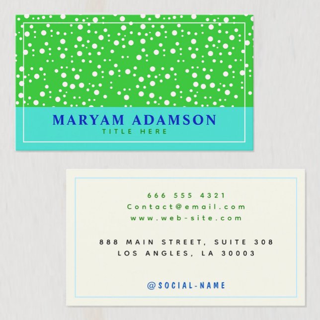 Tarjeta De Presentación (Blanco, Verde, Turquesa, Marfil) Frontera moderna (Professional image enhancement
Minimalist calling card
Business networking tool
Elegant color )