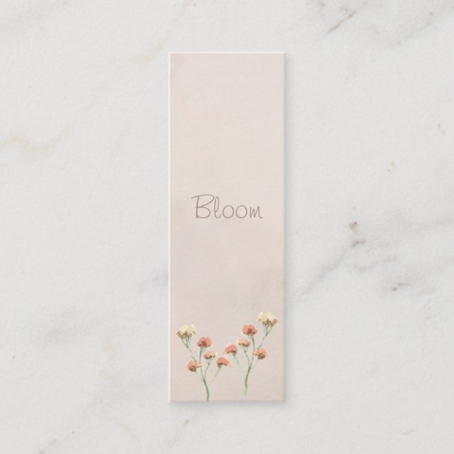 Tarjeta De Presentación Bloom Floral Mini Marcador (Anverso)