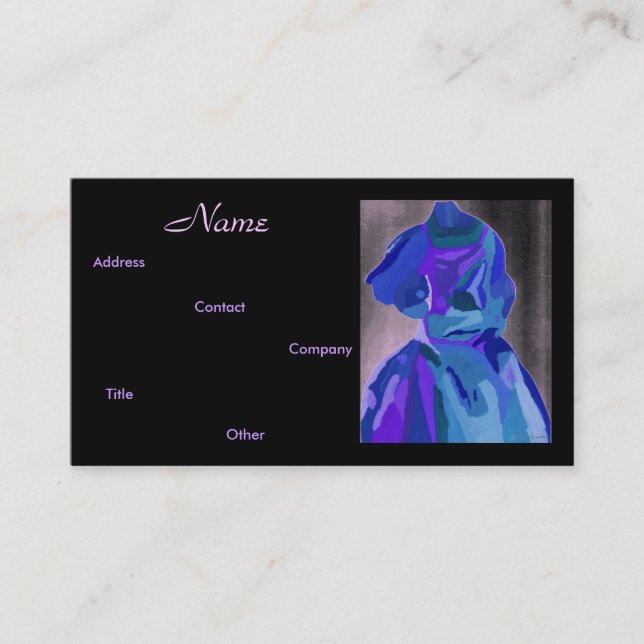 Tarjeta de presentación Blue II del Diseñador de m (Anverso)