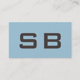 Tarjeta de presentación Blue Modern Monogram Stand