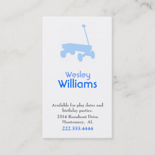 Tarjeta De Presentación Blue Wagon Children Play Date Card