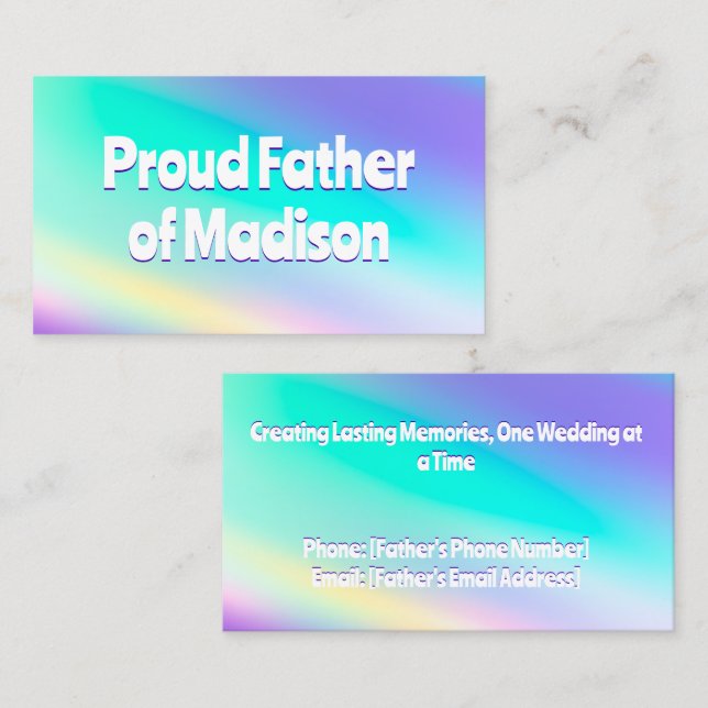 Tarjeta De Presentación Boda Papá de la Noel (Anverso / Reverso)