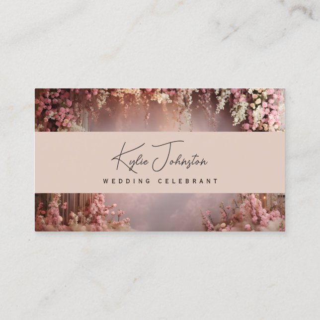 Tarjeta de presentación, Boda Tonos suaves oficial (Reverso)