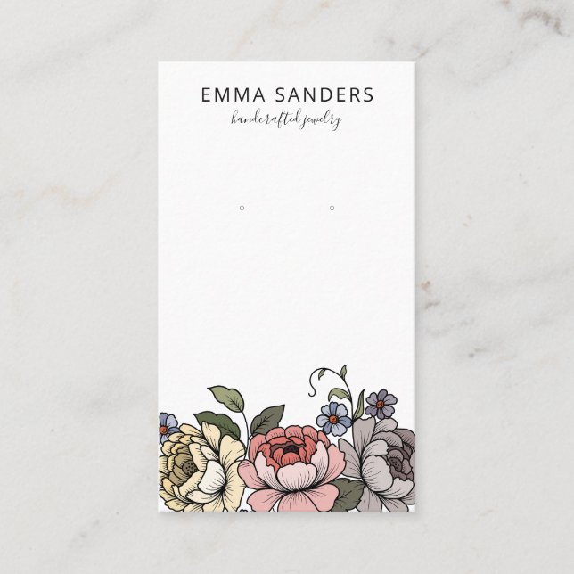 Tarjeta De Presentación Boho Florals Earls Jewelry Display Cards (Anverso)