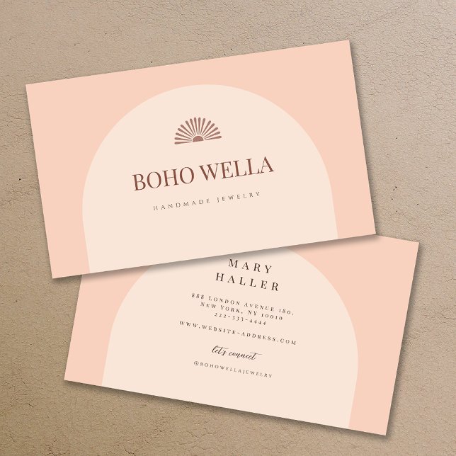 Tarjeta de presentación Boho Pink Arch (Subido por el creador)