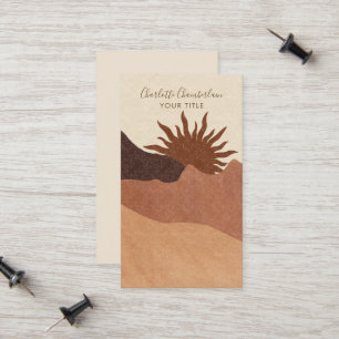 Tarjeta De Presentación Boho Resumen Arena solar del desierto de Terracott