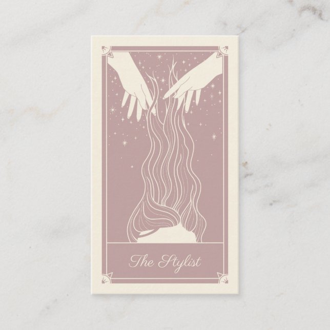 Tarjeta de presentación Boho Tarot Hairdresser Dus (Anverso)