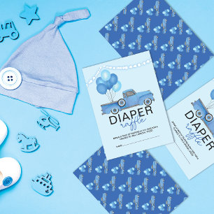 Tarjeta De Presentación Boletos de barrido de Baby Shower Diaper en globo