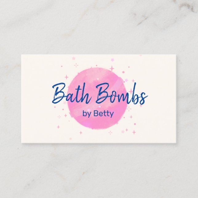 Tarjeta De Presentación Bombas de baño rosadas (Anverso)