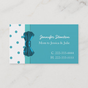 Tarjeta De Presentación Bonito Aquamarine Mommy Play Date Card