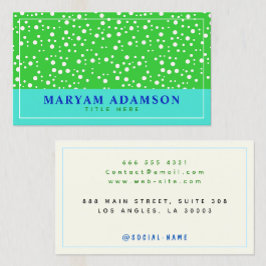 Tarjeta De Presentación (Borde Moderno (Blanco, Verde, Turquesa, Marfil))