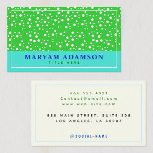 Tarjeta De Presentación (Borde Moderno (Blanco, Verde, Turquesa, Marfil))