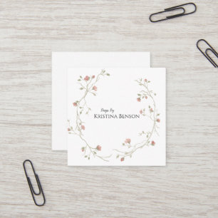 Tarjeta de presentación Botánica Boho Feather de c