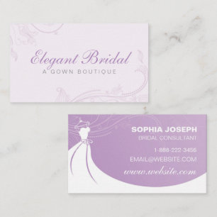 Tarjeta de presentación Bridal Gown Boutique Purpl