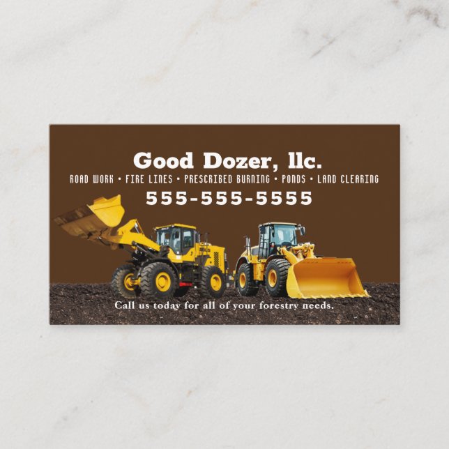 Tarjeta de presentación Brown Bull Dozer (Anverso)