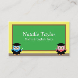 Tarjeta De Presentación Búhos de la graduación, profesor particular
