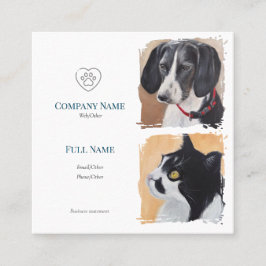 Tarjeta De Presentación Business Card with painting of pets