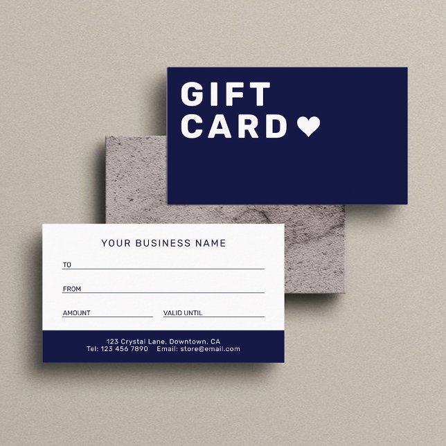 Tarjeta De Presentación Business Gift Card | Elegant Navy Blue (Subido por el creador)