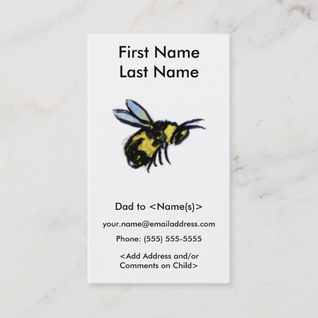 Tarjeta De Presentación Busy Bee Daddy Personalizado Llamando a las tarjet (Anverso)