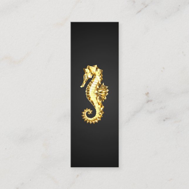 Tarjeta De Presentación Caballo marino polígono de oro (Anverso)