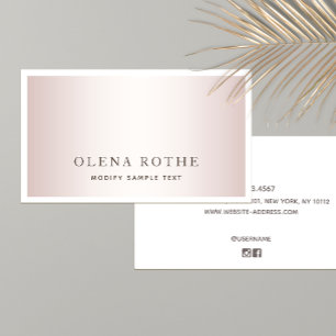 Tarjeta De Presentación Calli profesional simple Rosa de la frontera blanc