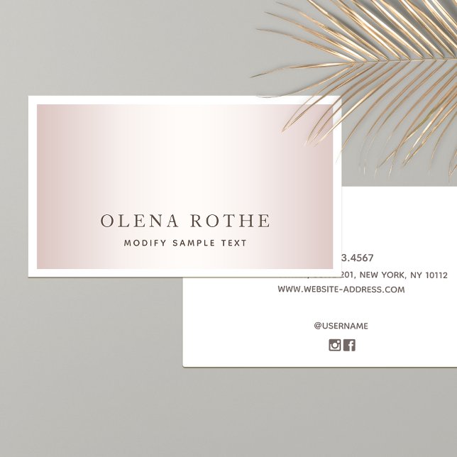 Tarjeta De Presentación Calli profesional simple Rosa de la frontera blanc (Subido por el creador)