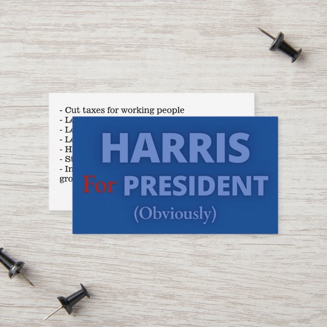 Tarjeta De Presentación Campaña Presidencial Kamala Harris (Anverso/Reverso In Situ)