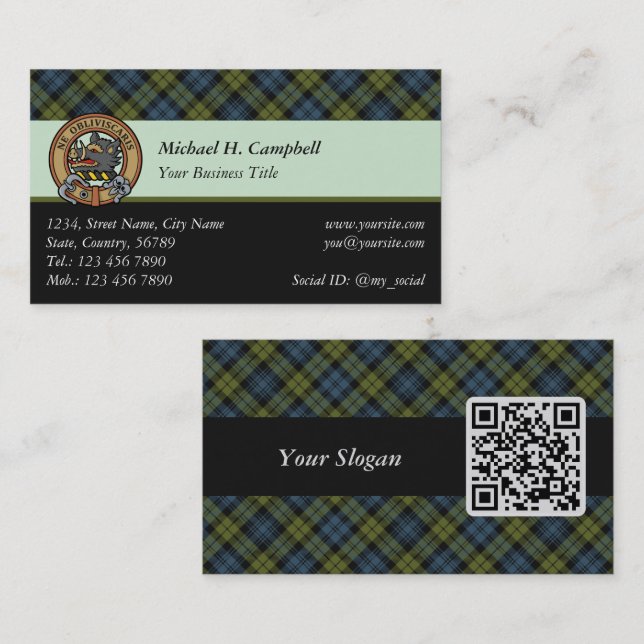 Tarjeta de presentación Campbell Tartan (Anverso / Reverso)
