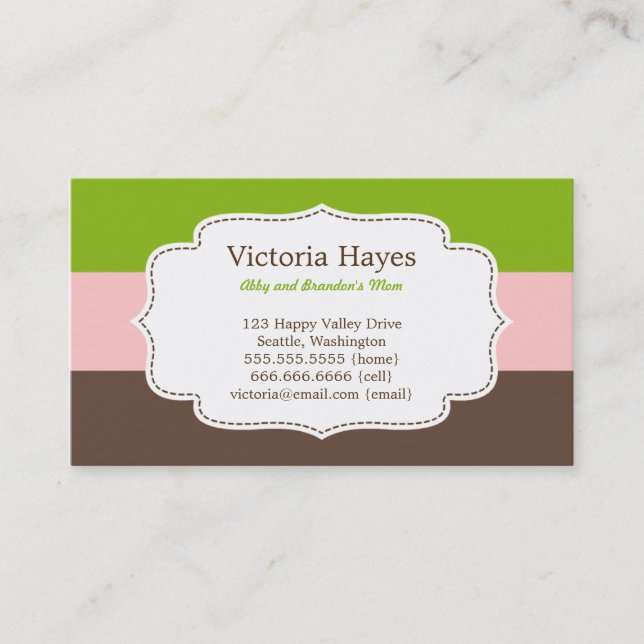 Tarjeta De Presentación Cartas de mami de golosinas (Anverso)