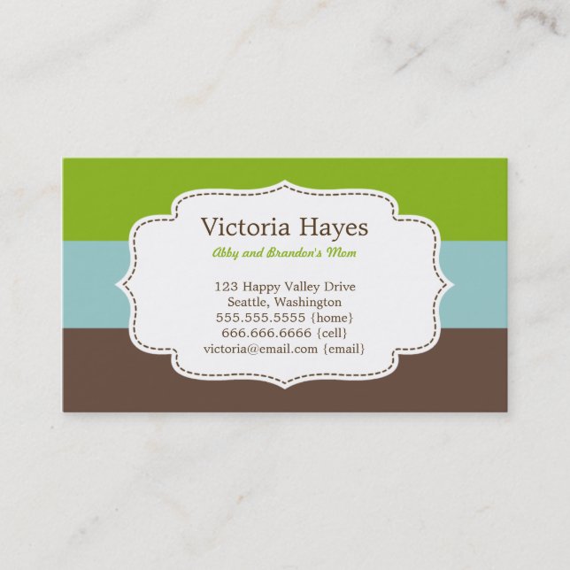 Tarjeta De Presentación Cartas de mami de golosinas (Anverso)