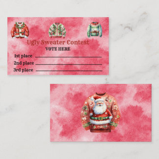 Tarjeta De Presentación Cartas de votación para concurso de sudadería fea