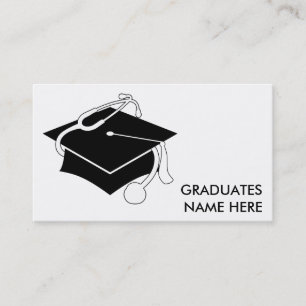 Tarjeta De Presentación casquillo de la graduación del estudiante de