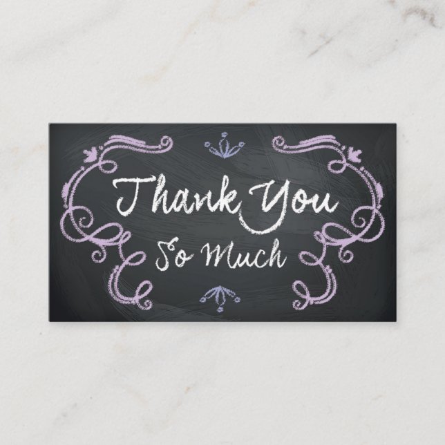 Tarjeta De Presentación Chalkboard Thank You Business Cards (Anverso)