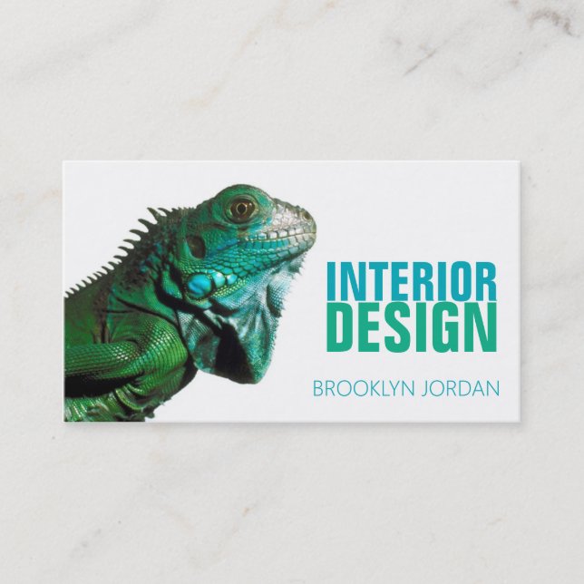 Tarjeta de presentación Chameleon de diseño interi (Anverso)